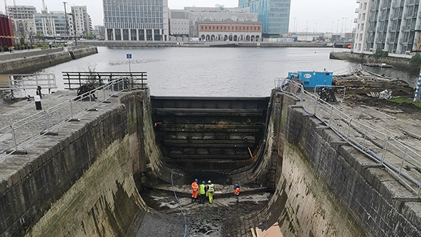Works on a Sea Lock Gate replacement project at Grand Canal Dock have commenced.