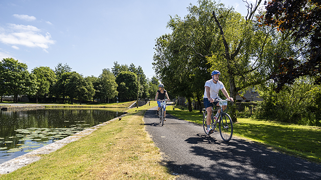 cycling by a waterway